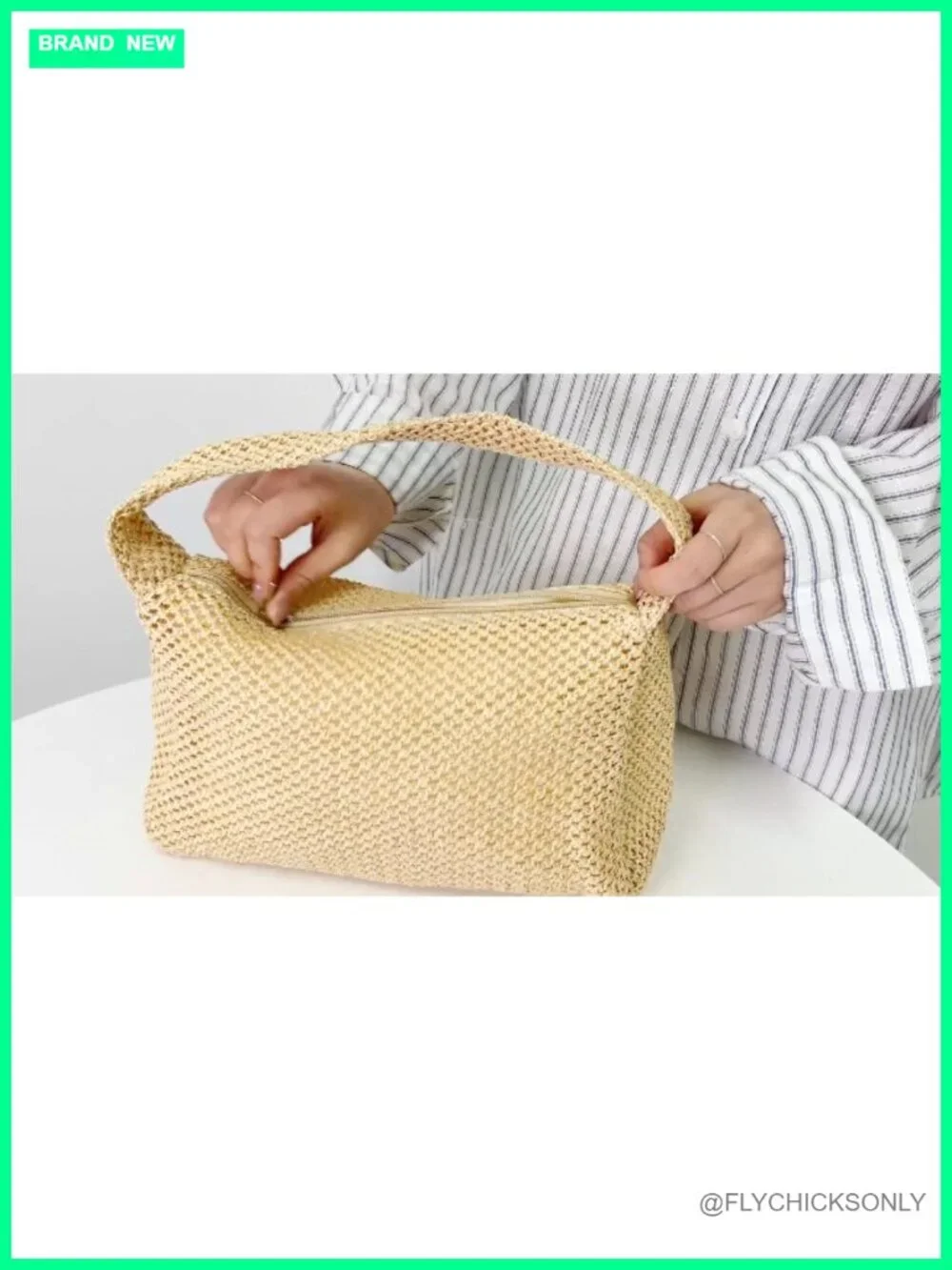Small Woven Straw Hobo Shoulder Bag Summer Beach Raffia Satchel Handbag